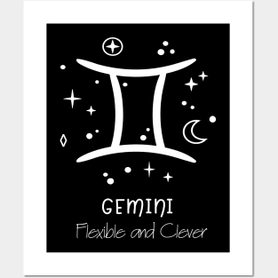 Gemini Personality White Text Posters and Art